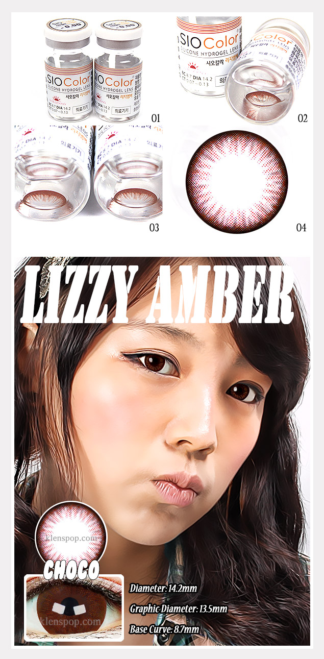 Description image of Sio Color Lizzy Amber Choco (2pcs) 6 Months Prescription Colored Contacts